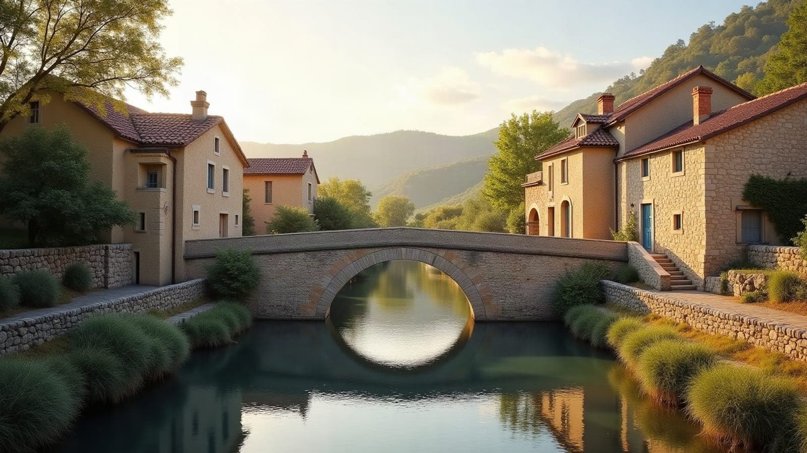 Vieux pont de pierre sur le Bérange, à Saint-Brès
